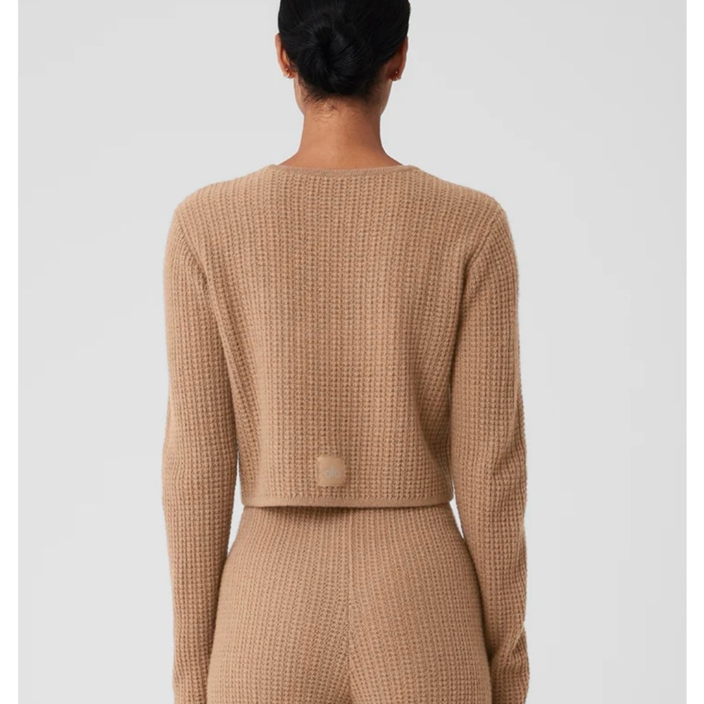 ALO Yoga cashmere, waffle knit crop sweater